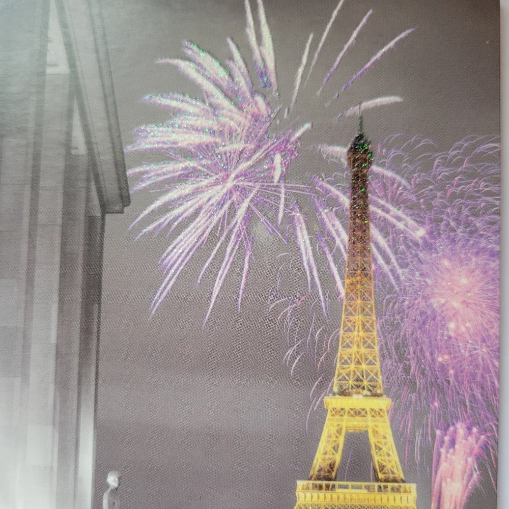 Paris Themed Notecards (8) ~ NWT ~ Graphique ~ Glitter Accent ~ Eiffel Tower